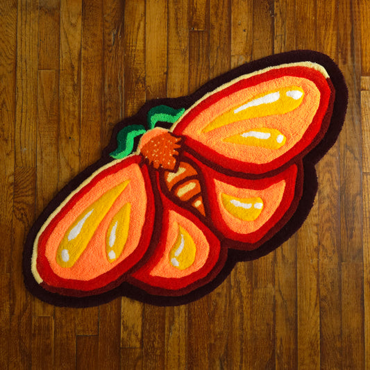 Orange Slice Moth Rug