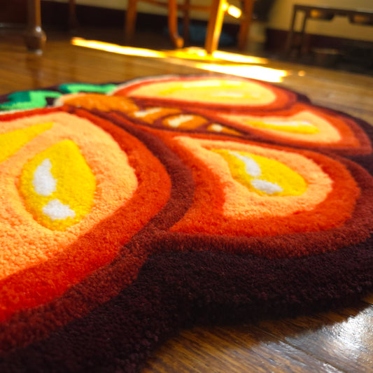 Orange Slice Moth Rug